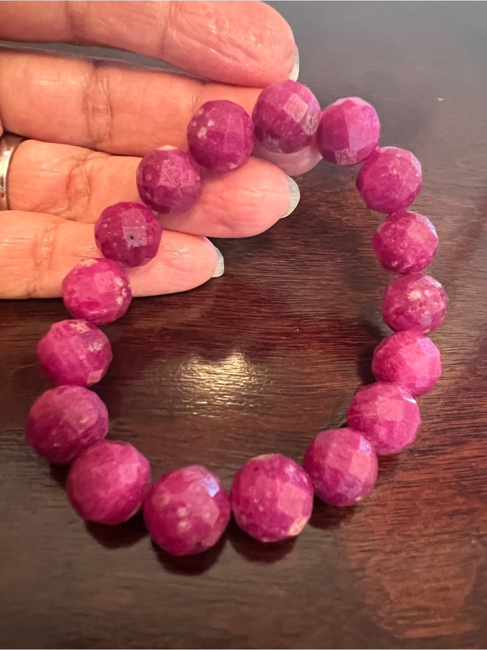genuine ruby stretch bracelet 12mm
